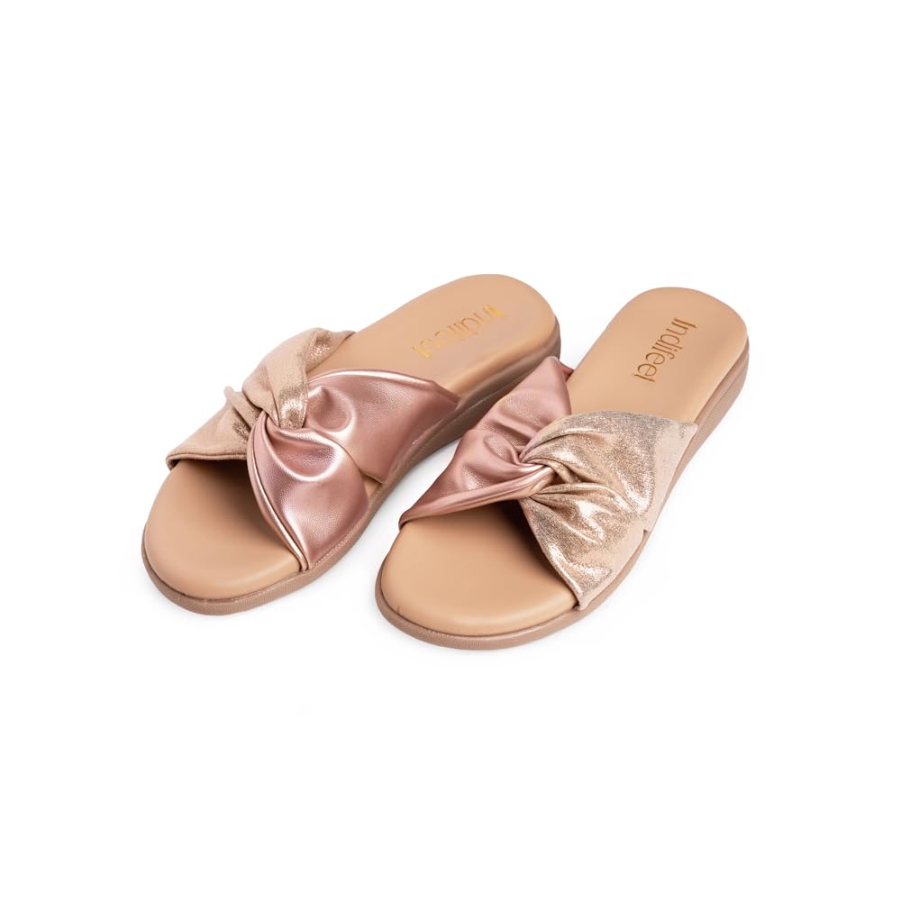 Indifeet Party Flats for Women Fancy Wear Womens Chappals Ladies Stylish Latest Flat Chappal Girls Traditional Marriage Trendy Slipper Footwear Woman Cute Wedding Slippers Rose Gold (B0D66J354W) Amazon Price History, Amazon Price Tracker