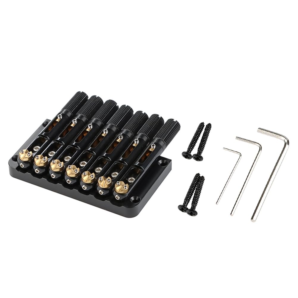 Accesorios de Repuesto para Guitarra Sin Pala de Instrumento Musical con Puente de Silla de Montar de Metal Sin Pala de 7 Cuerdas