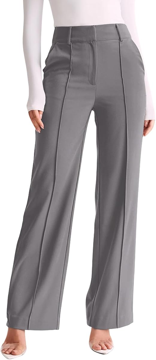 NIMIN Womens Work Pants High Waisted Wide Leg Dress Trousers