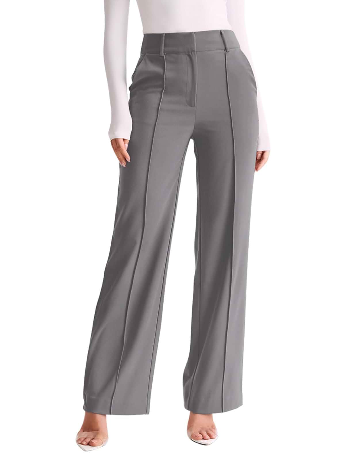 NIMIN Womens Work Pants High Waisted Wide Leg Dress Trousers business casual outfits, office formal daily wear slacks, durable fabric for all season