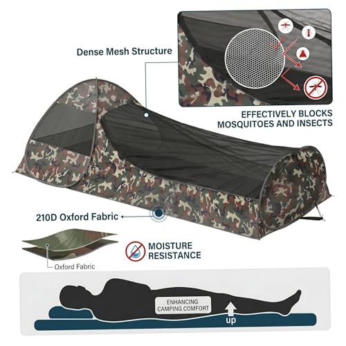 Vivac portátil de camuflaje para acampar y dormir bajo las estrellas 4