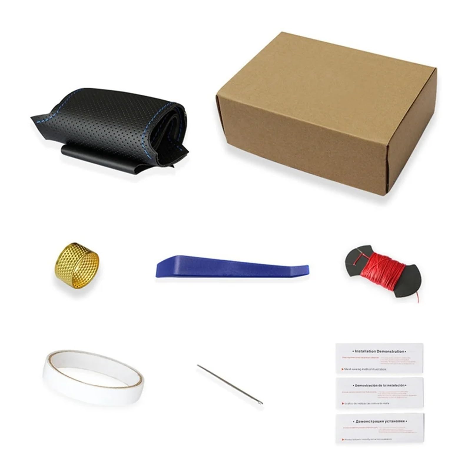 Lenkradschoner Für Hyundai Für Santa Für Fe 2013 Für Grand Für Ix45 Auto Lenkrad Abdeckung rutschfeste Schwarz Künstliche Leder Auto Lenkrad Abdeckungen Lenkrad Schutzhülle(Farbe:Yellow Thread)