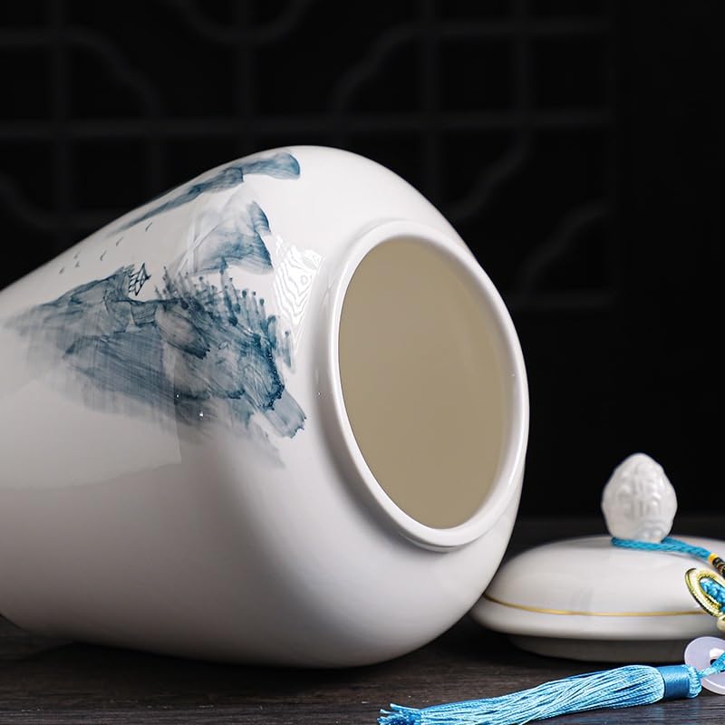 XYNSNDB Zestaw do herbaty Puszki na herbatę z białej porcelany, Puszki ceramiczne, Herbata Pu'er Awakening, Zamknięte, odporne na wilgoć puszki na herbatę, Puszki ogólne Słoik do przechowywania