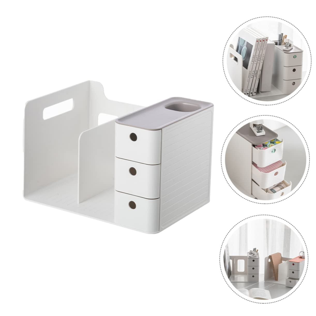 Veemoon 1 Pz Scatola Porta Cancelleria Per Ufficio Organizzatori Da Scrivania Organizzatore Della Scrivania Organizzatore Di Penna Multifunzionale Forniture Plastica Grigio