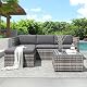 Merax Polyratten Lounge Set für den Garten, 4-Sitzer Ecklounge