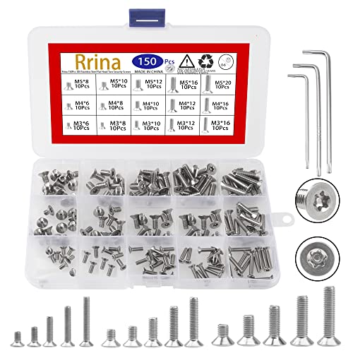 150Pcs Stainless Steel Flat Head Torx Screws Set