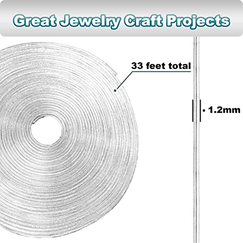 Jishi 20220309 33Ft Silver Snake Chain 1.2Mm Jewelry Making Chains For Necklace Bracelet Diy Jewelry Supplies Findings - Silver Plated Round Snake Cable Chain Link Roll W/Lobster Clasps thumb #2