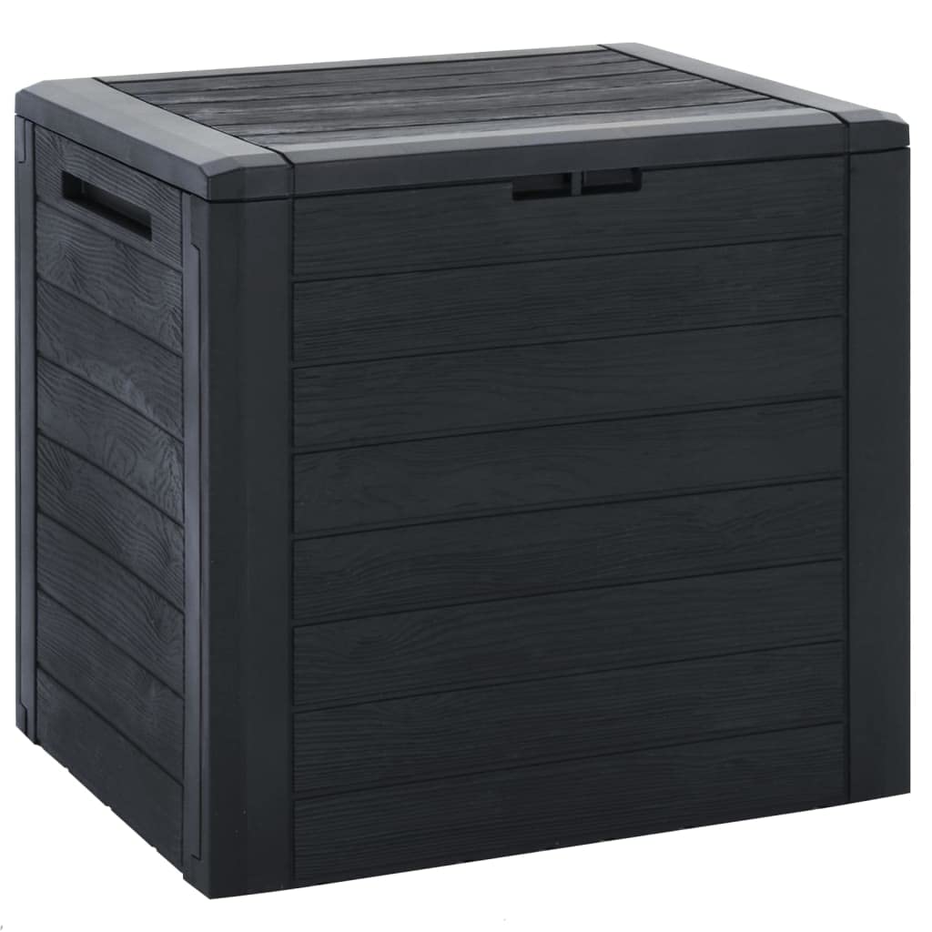 Vidaxl Anthracite Garden Storage Box In - Polypropylene Outdoor Tool Chest/Bin, Capacity, Lockable Lid For Patio, Terrace, Indoors 140L