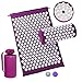 Esterilla Acupresión, Set de masaje de acupresión,Alfombrilla con cojín de acupresión para masajes, Kit de Masaje Acupunctura para Relajación Músculos y Alivia dolores de Espalda (Morado)