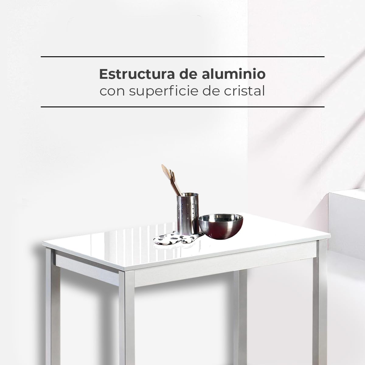 ASTIMESA Mesa de Cocina Fija Blanco 100x60 cms