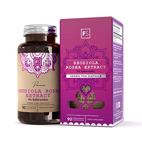 FS Rhodiola Rosea Integratore | 90 Capsule Vegane da 400mg | Integratori Energetici contro la stanchezza | Rodiola ad alto dosaggio con il 3% di salidrosidi | Senza glutine