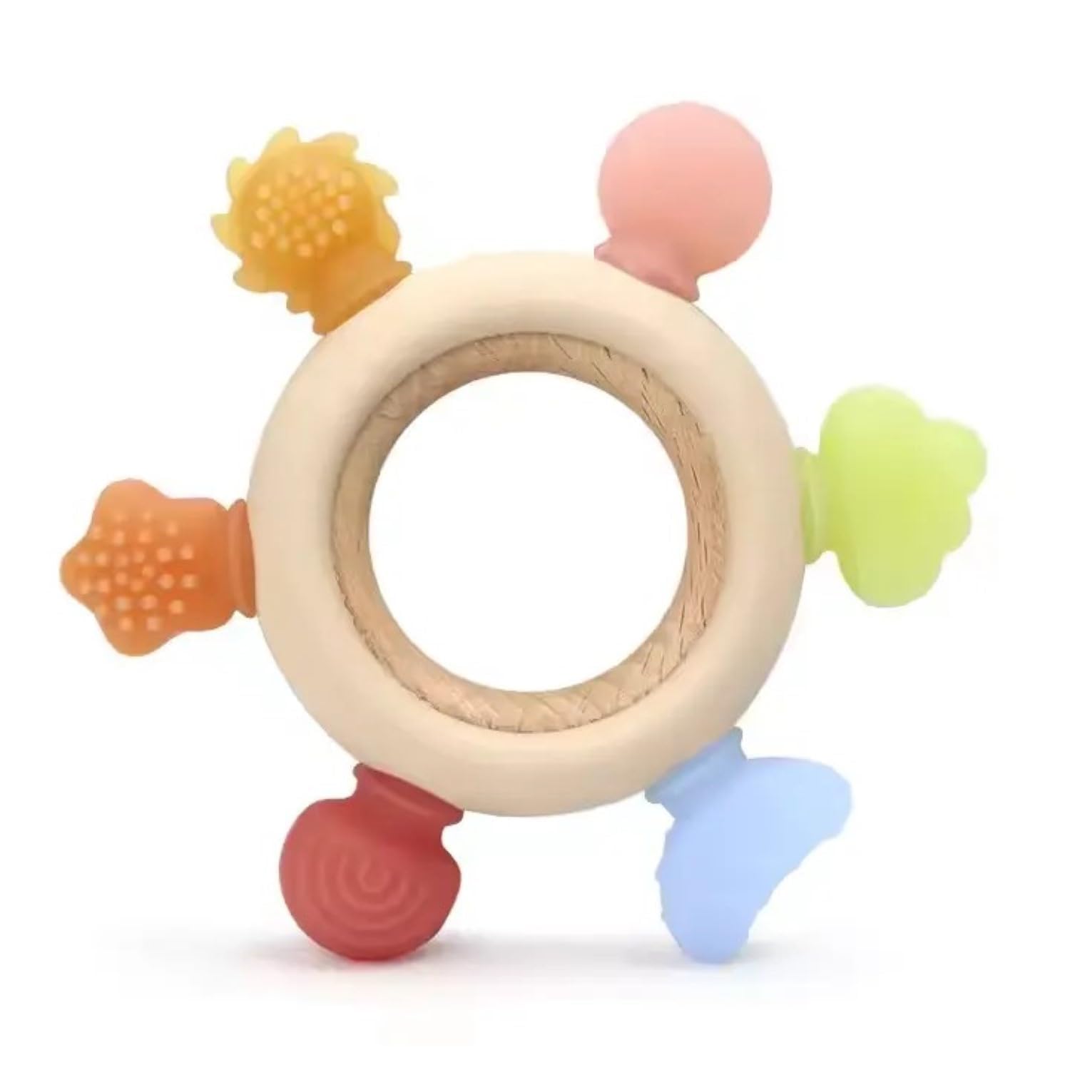 Chuya Baby Teether Toy Chew Toys for Babies 3-24 Months Silicone Ring Shape Teething Relief for Infants, Jelly-picture-30