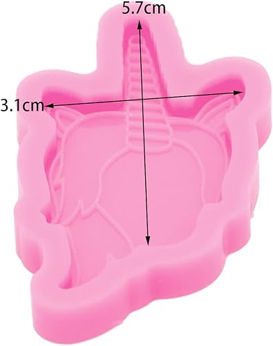 Miniatura 4 de Molde de silicona de resina con forma de cabeza de unicornio molde de resina epoxi para hacer joyas y colgantes agarre de teléfono y llavero de