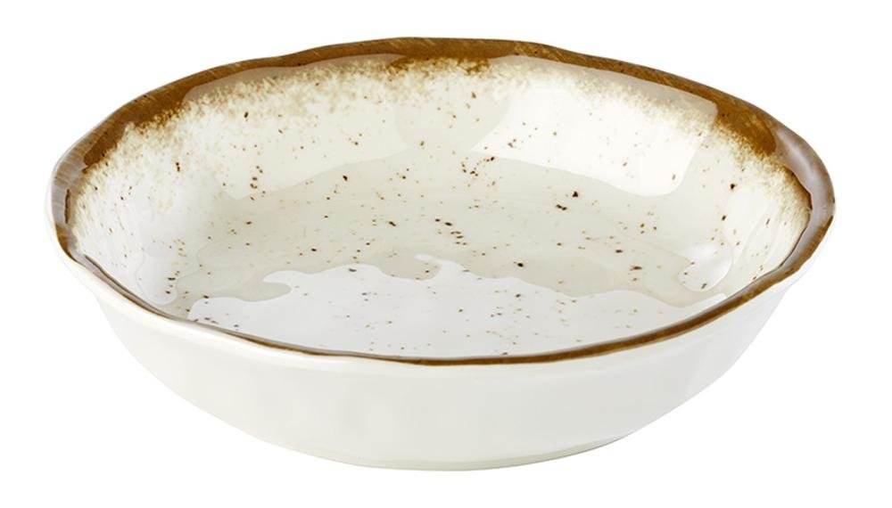 APS 84514 Teller STONE ART, Melamin, Ø 20 cm, Höhe 4,5 cm, creme/braun | Ø 20 cm; Höhe 4,5 cm; Melamin