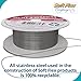 Soft Flex 21 Strand Stringing Wire - Flexible Braided - Fine 0.14 Diameter - Jewelry Making Bead Wire - Satin Silver