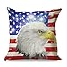 YJUHG mit amerikanischer Flagge Leinen Deko Kissen mit Füllung und Bezug Couchkissen mit Reißverschluss Quadratische Kuschelkissen Flauschig Bettkissen Dekorative Pillow Outdoor Multicolor 45x45cm