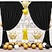 10ft x 10ft Black Curtain Backdrop for Parties Baby Shower Weddings Bridal Shower Backdrop Curtains Gender Reveal Backdrop Drapes Wrinkle Free Fabric Black Background 5ftx10ft, 2 Panels