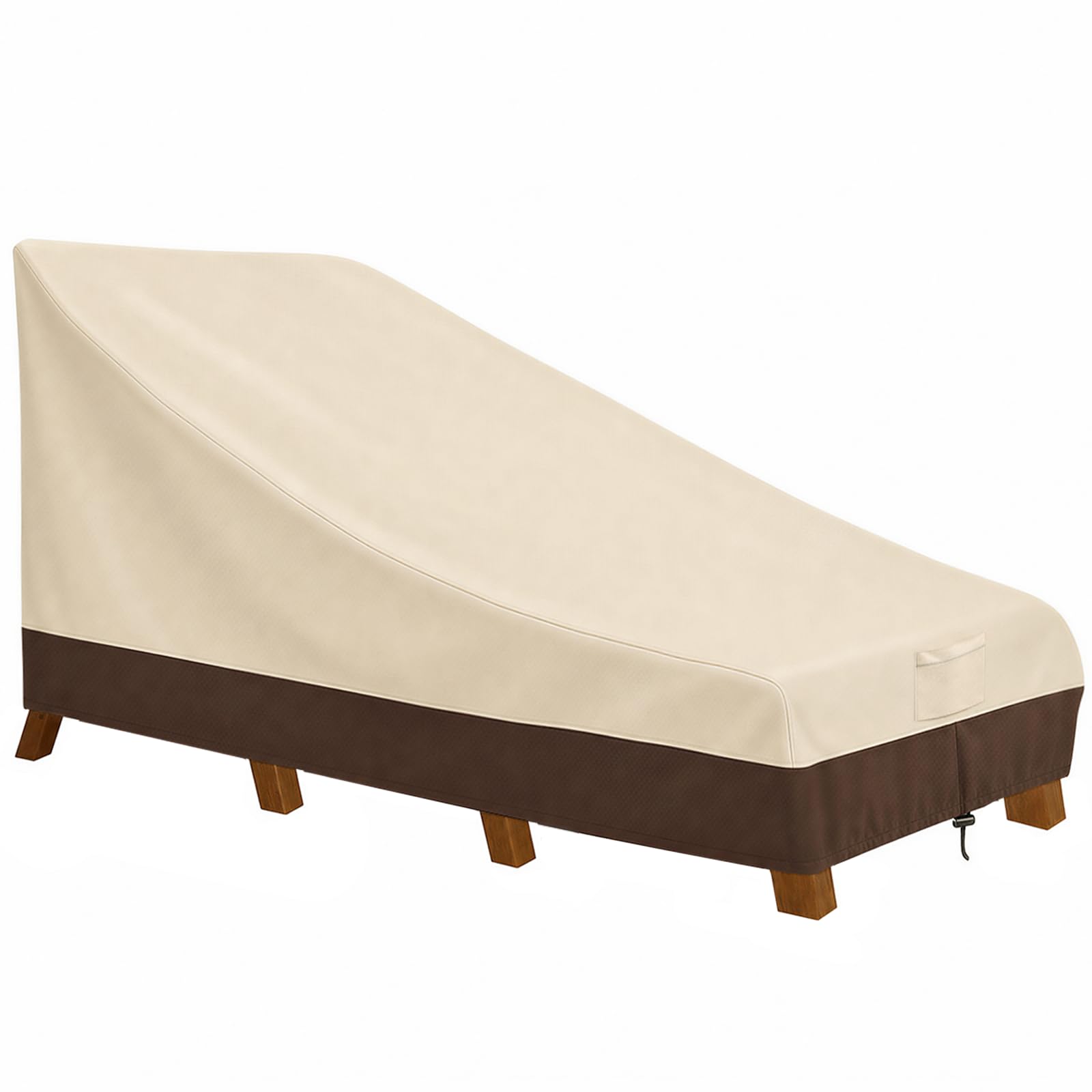 Vailge Funda impermeable para tumbona de patio, 600D, resistente a los rayos UV, tamaño mediano, beige y marrón
