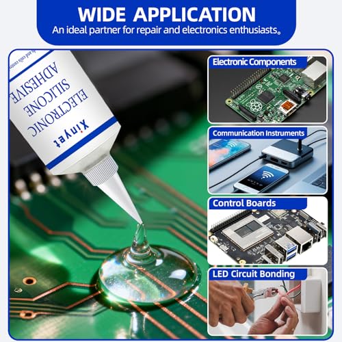 Xinyet Conformal Coating for Electronics,Transparent Insulating Sealant, Electronic Silicone Adhesive Sealant, Strong Fluidity Waterproof for Appliance Control Boards,Circuit Boards, LED Lamps,100ml