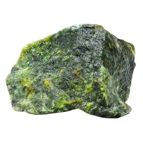 Image of Amazing Gemstone Green Jade Raw Crystals and Healing Stones, Natural Rocks for Tumbling - DIY Raw Stones and Crystals, 2 Pieces