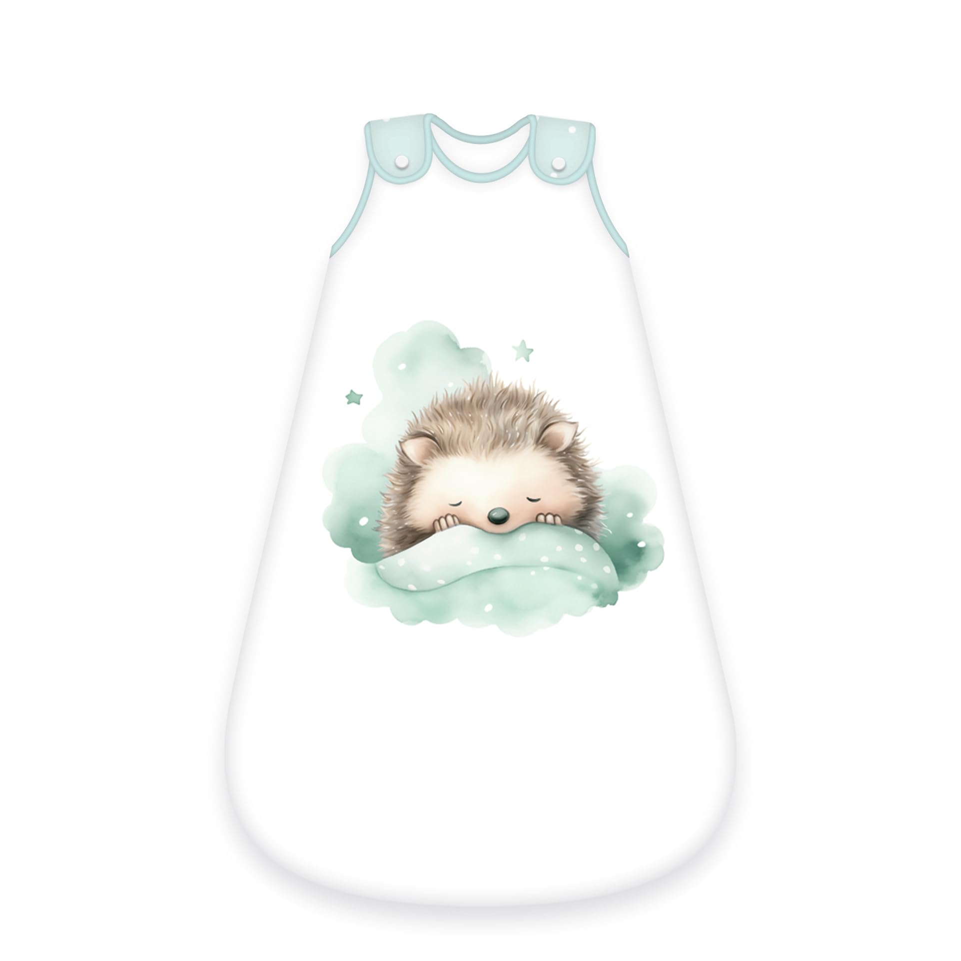 Herding babybest Gigoteuse bébé, Petit hérisson, 70 cm, Fermeture Zippée Latérale et Boutons-Pression, Extérieur 100% Coton, Garnissage : 100% Polyester, Weiß, Grün