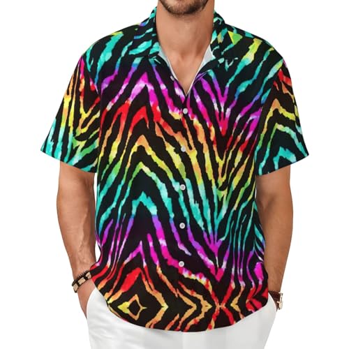 Chemise boutonnée homme en textile ultra léger à imprimé zèbre
