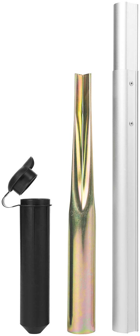 Royal Gardineer Waeschespinne drehbar: 4-Arm-Wäschespinne aus Aluminium, 60 Meter Wäscheleine, mit Bodenanker (Wäscheständer ausziehbar, Wäscheständer XL, Socken)