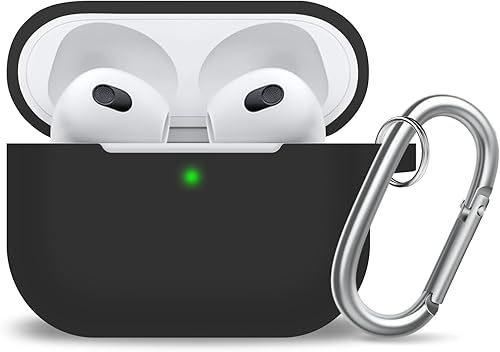Vista 24 de Funda para AirPods 3, accesorios de protección de silicona con llavero y kit de limpiador compatible con AirPod de 3ª generación 2021 para mujeres