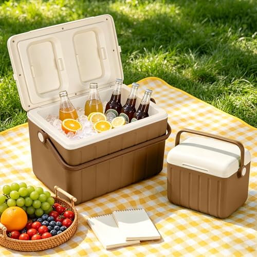 Image of 6Qt 13Qt 19Qt Northroad Camping Coolers,Stylish Macaron Color Durable Hard Cooler,Portable Insulated Ice Chest with 24 /48 Hour Ice Retention,Multi- Size for Camping,Picnic,Beach,Travel