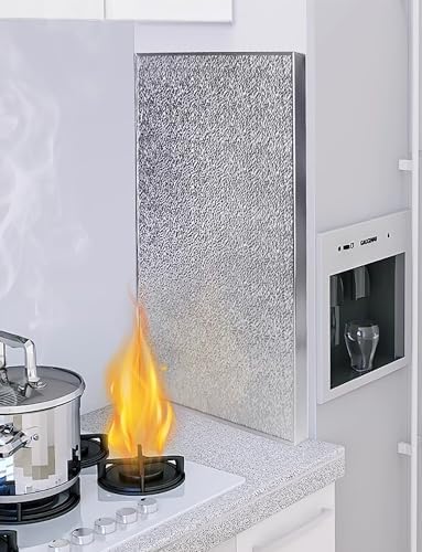 Self-Adhesive Magnetic Heat Shield Mat for Grill, Oven, Stove & Refrigerator - Aluminum Foil Insulation (40x60 cm) - Effective Heat Protection and Energy Efficiency