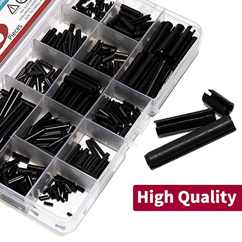 435Pcs Roll Pin Assortment Set - Slotted Spring Pin - Spring Dowel Tension Roll Pins - M1.5 M2 M2.5 M3 M4 M5 M6 13Types Split Expansion Spring Steel Pin Assortment Kit #TOP2