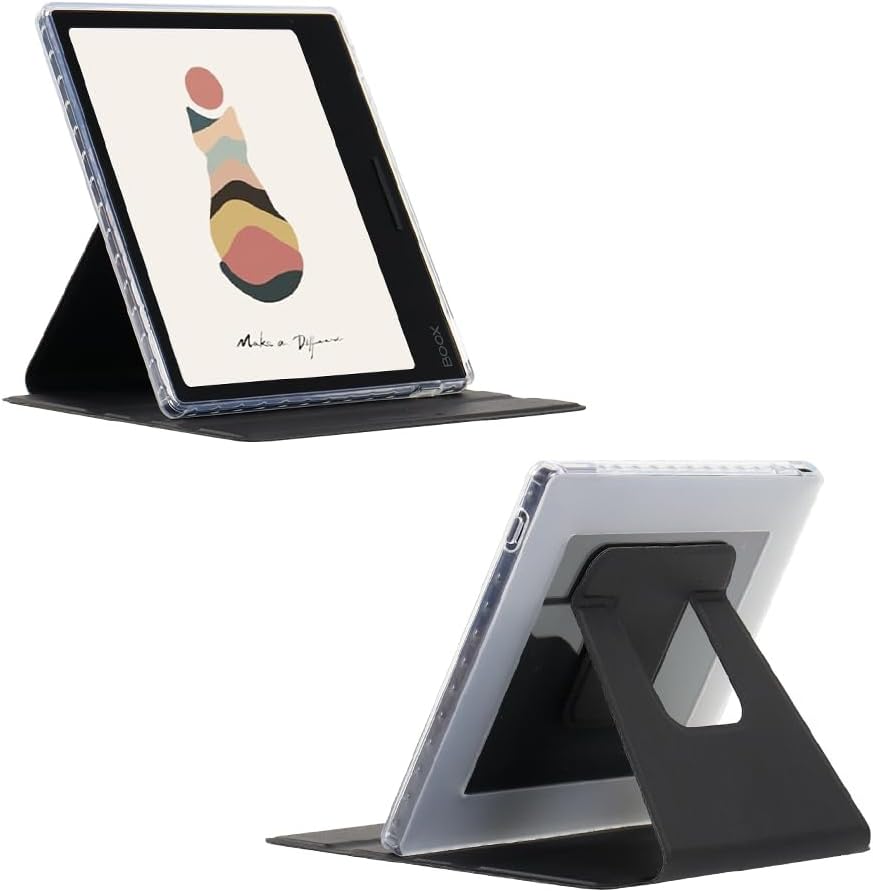 PU Case Compatible with Fro 7'' for Onyx Boox Tablet Go 7 Color/ Leaf2/Leaf3/Leaf3 C/Page/Galileo e-Reader Case Horizontal and Vertical Support for Sleep and Wake-up (Black)