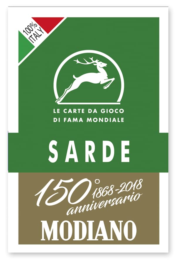 Modiano Sardines Verdi 150° Annversario Playing Cards, Green, 8.8 cm x 5.8 cm x 2 cm - Image 2