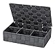 WENKO Badorganizer Mod Adria Deckel Dunkelgrau praktische Aufbewahrungsbox für Bad und Haushalt Maße 26 x 7,5 x 17 cm Kunststoff-Geflecht