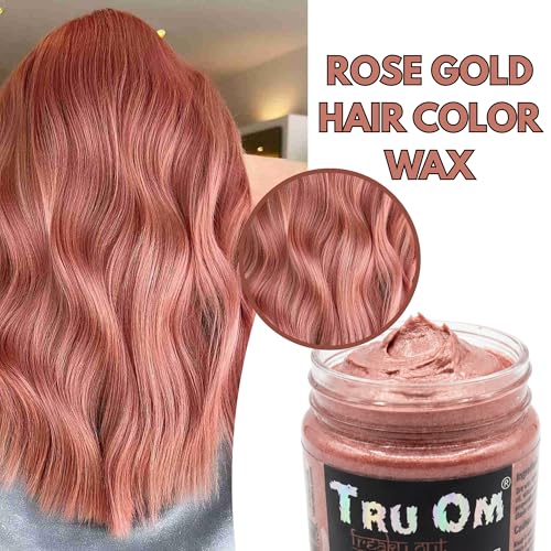 Image of Temporay Hair Color Wax | Metallic Shine | For Men & Women | DIY Instant Hair Color | Temporay Color 1 Day 1 Wash | No Ammonia, Bleach & Damage | Rose Gold - 100 gram
