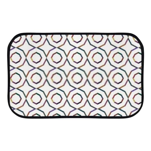 Nuansexi Bathroom Rugs Geometric Ornamental Pattern Floor Mats Non Slip Bathmat Doormat Tub Mat Coral Velvet Absorbent Entrance Carpet Mats Machine Washable Bedroom Decor