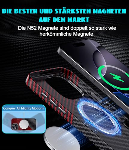 Étui en carbone iPhone 14 Pro MagCase Deluxe avec 3 verres de protection - 4