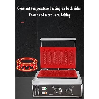 Corn Dog Stick Maker, Waffeleisen Für Gewerbe/Haushalt, Temperaturbereich: 50–250 °C, Zeitbereich: 5 Minuten, Muffin-Frühstückspfanne, Hot-Dog-Grillofen – Bild 4