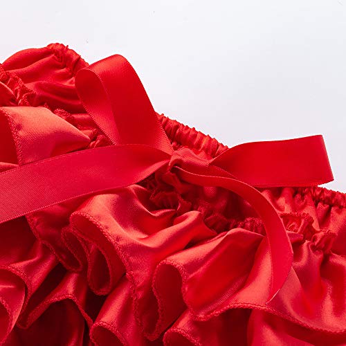 Calcinha infantil infantil infantil menina laço com babados roupa íntima infantil (vermelho, P)