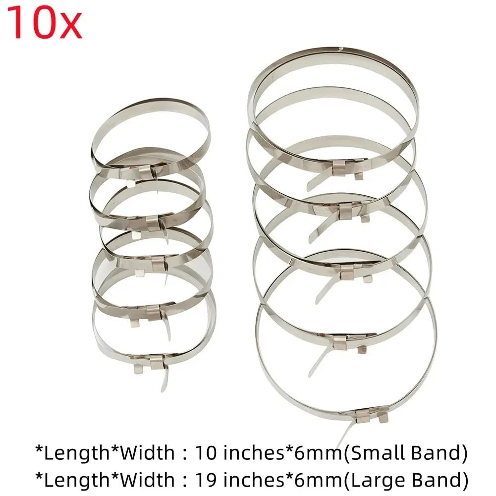 CV Bott Zestaw 10 uniwersalnych klipsów do osłon przegubów przegubowych ze stali nierdzewnej, krótkie, duże paski, akcesoria samochodowe(10pcs)