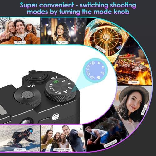 5K Digital Camera, WiFi Cameras for Photography & Video with 3X Optical Digital Zoom, Autofocus Vlogging Camera for YouTube, 64MP Travel Digital Camera with 64GB Card, 2 Batteries - Image 6