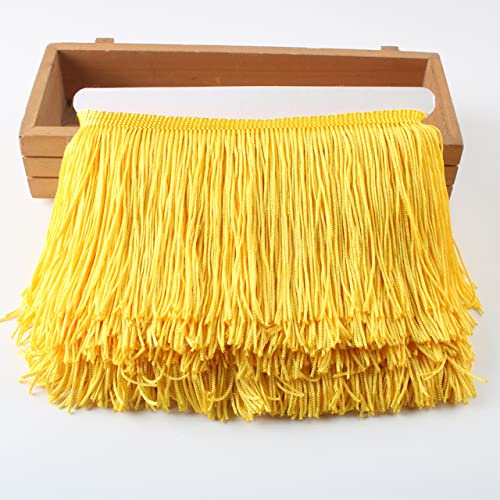 KUYLENT Fransenborte 6,5m - 10,2cm Breite Quastenbordüre Fluoreszierend Rosa