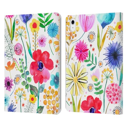 Étui portefeuille en cuir Ninola Jardin De Fleurs pour iPad Air 11