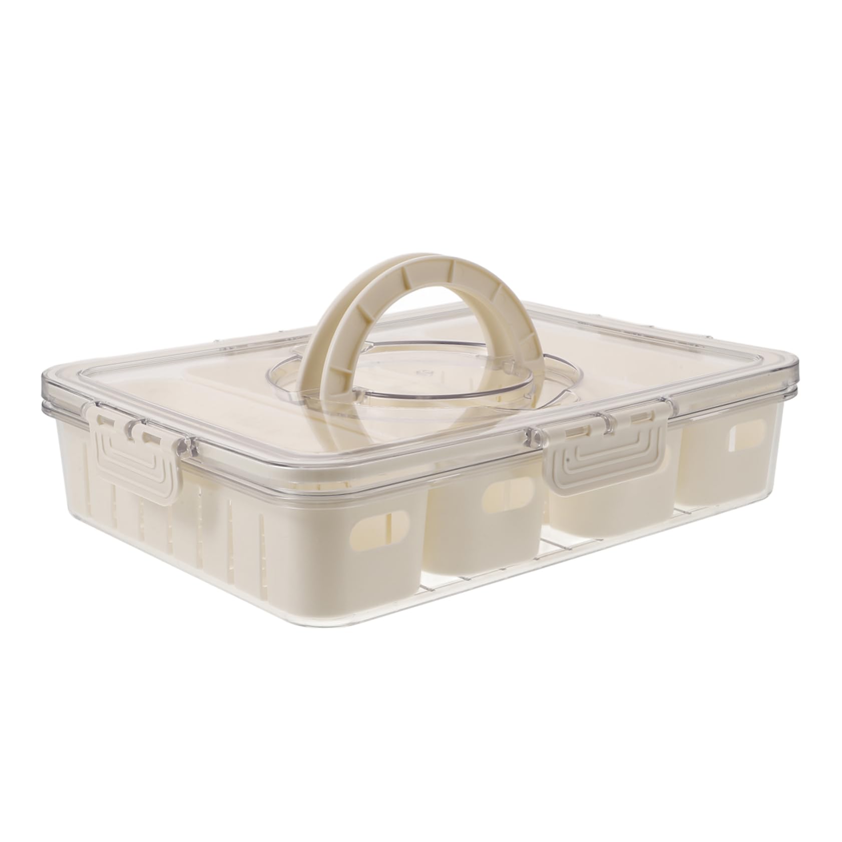 Verdickter Kühlschrank Organizer mit Luftdichtem Deckel und Geteilten Fächern Langlebiger Pet Frischhaltebehälter für Obst und Gewürze im Kühlschrank