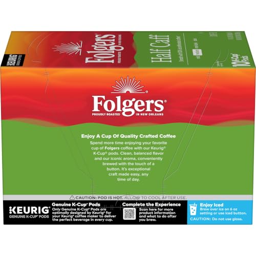Folgers Half Caff Medium Roast Coffee, Keurig K-Cup Pods, 10 Count Box - image 9