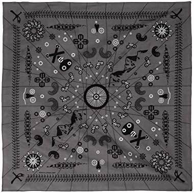 Zest For LifeMountain Bike Bandana Handkerchief 22x22 Inches - Grey