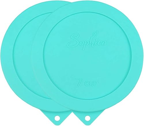 Sophico Tapas redondas de silicona de repuesto para Anchor Hocking y Pyrex 7402-PC 67 tazas de vidrio (recipiente no incluido) (Menta, 2 unidades)