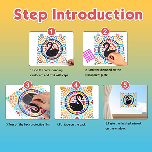Craftoy Suncatcher Big Gem Art Craft Kits For Kids, Diamond Painting Window Art Craft Paint By Number Kits Diy Painting Arts Crafts Supply Set Gift (Gem Art D) #TOP5