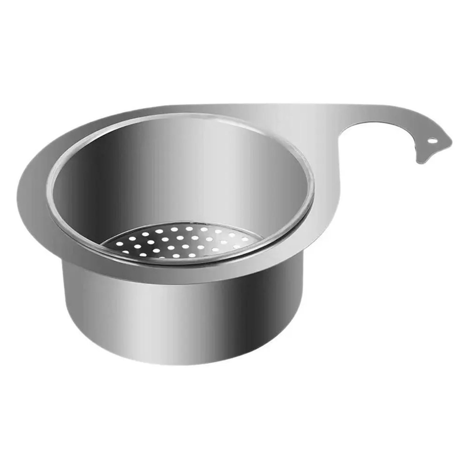 Baynopurin Silver Sink Strainer Waste 2Pcs Swan Shaped Steel Sink Drain Basket