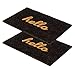 Produktbild Carpido Fußmatte Kokos Hello schwarz-Gold  Türmatte 40x60 cm 2er Set  antibakterielle Eingangsmatte  Kokosmatte natürliches Material  100% Kokos